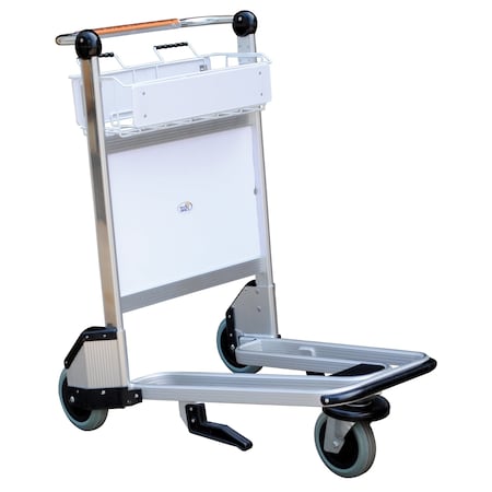 Vestil Multi-Use Cart, Brakes, Nestable, 550 lb., Aluminum, 550 lb Load Capacity, 1 Shelves, 39-1/2" L, 39" H LUG-B